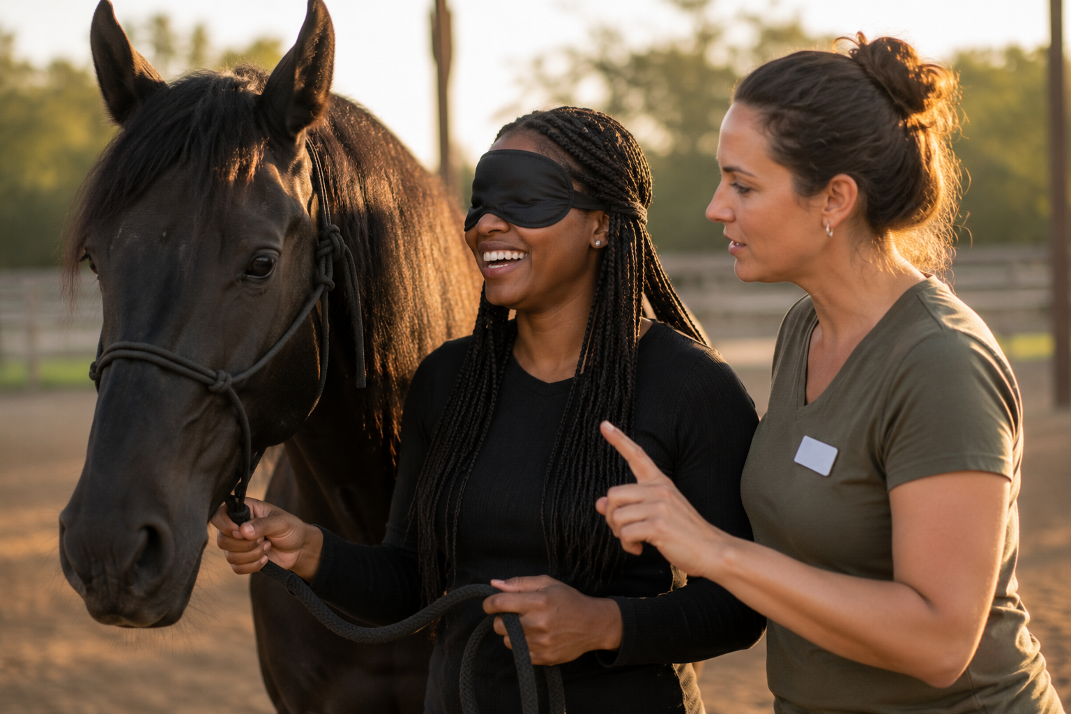 Equine-assisted learning session